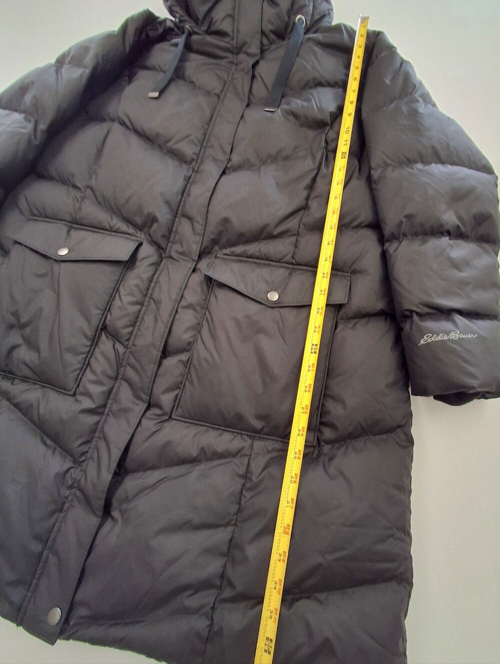 Eddie Bauer Women’s 3X Black Down Puffer Parka Faux Fur Hood Winter Coat - Picture 7 of 15